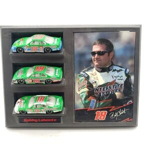NASCAR Bobby Labonte #18 Set Of 3 Action Cars Photograph Display Interstate